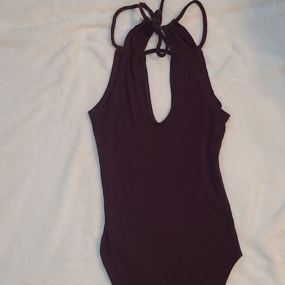 Full Tilt Purple Bodysuit Size Small Ties at Neck - Picture 4 of 5
